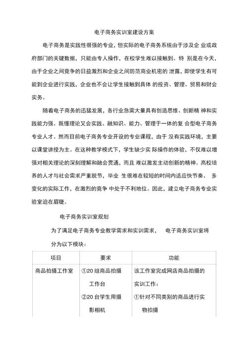 电子商务实训室建设方案